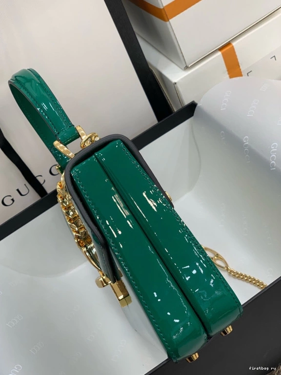 First bag ru PATENT HANDLE MINI BAG Sylvie LEATHER TOP GUCCI 1969 0804
